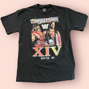 Black Wrestle mania XIV vintage style cotton t-shirt size large men’s